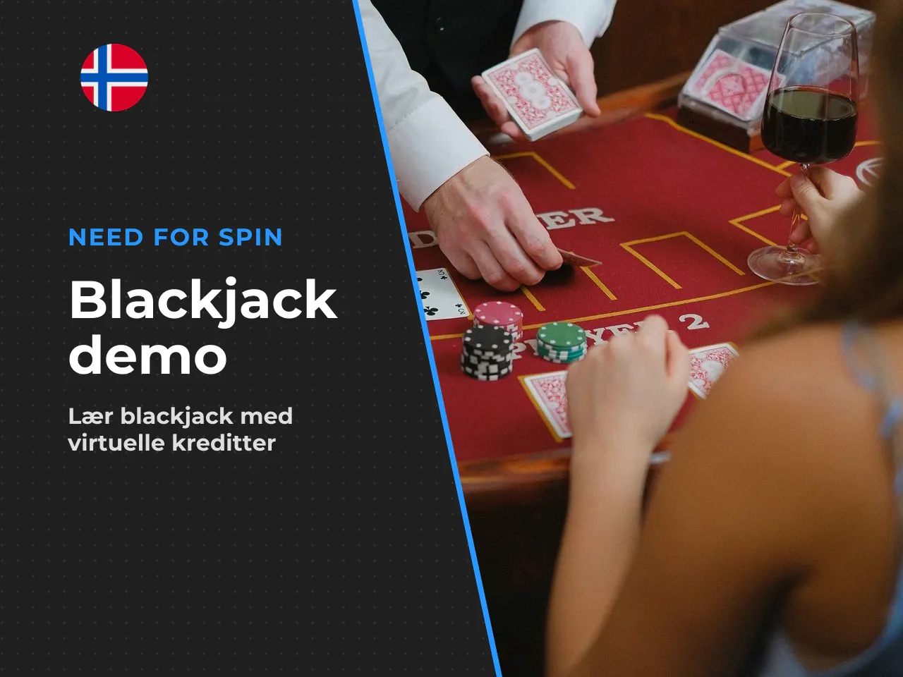 Blackjack demo for å lære regler