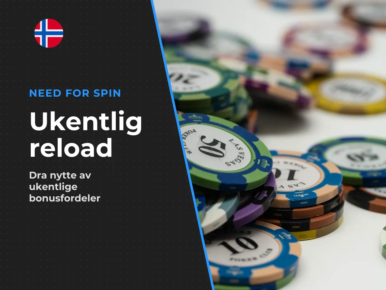 Ukentlige reload-tilbud. Når velkomstpakken er brukt